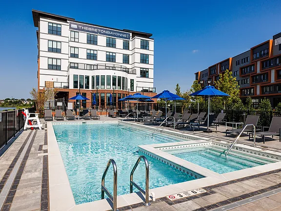 The Breton, multifamily by HH Designers in Bayonne, NJ, pool and spa