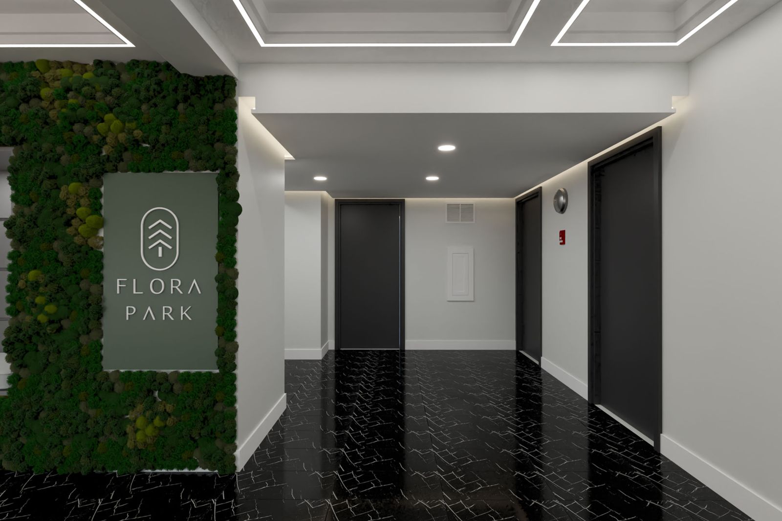 Flora Park apartment lobby design by HH Designers
