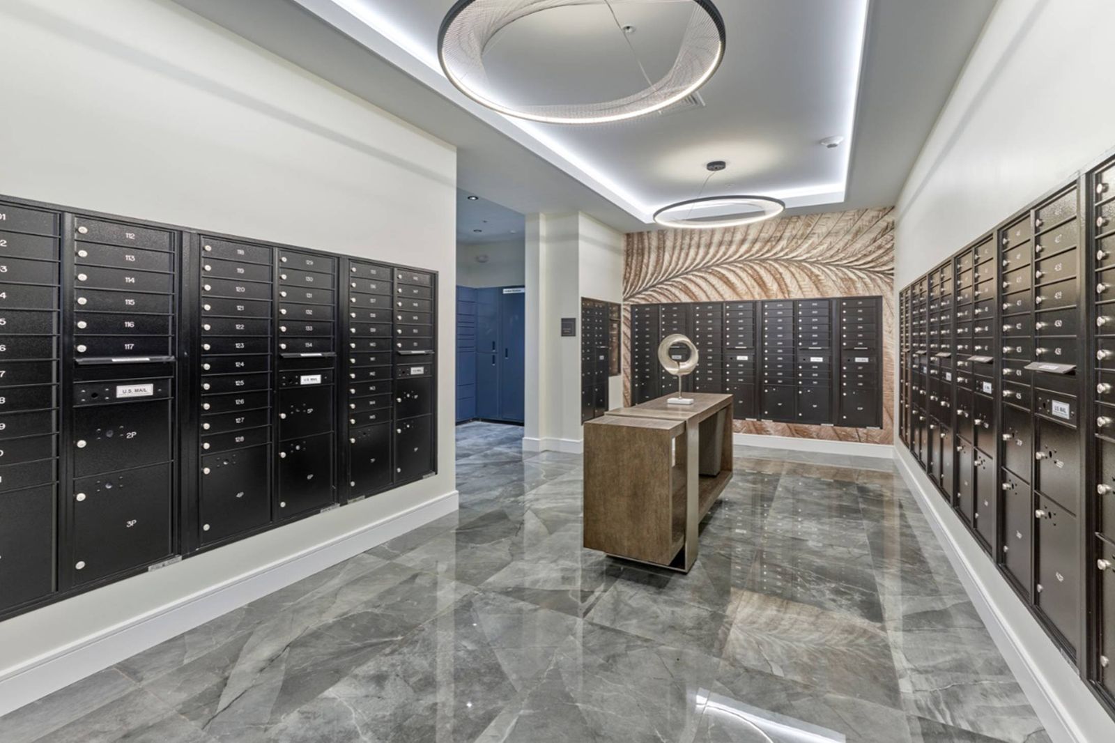 Citizen Linden mailroom and package area design by HH Designers