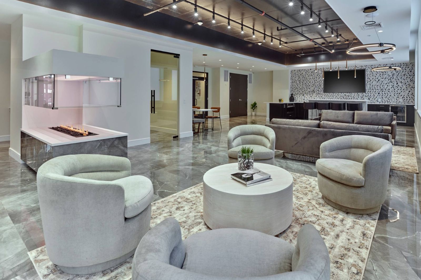 Citizen Linden apartment lobby design by HH Designers