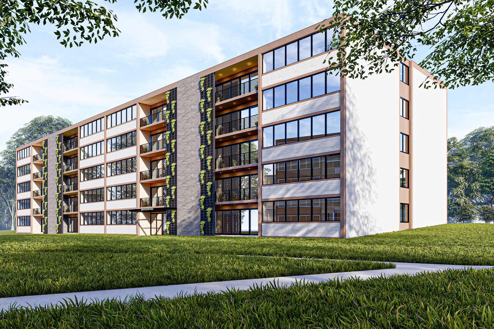 Flora Park apartment building exterior by HH Designers