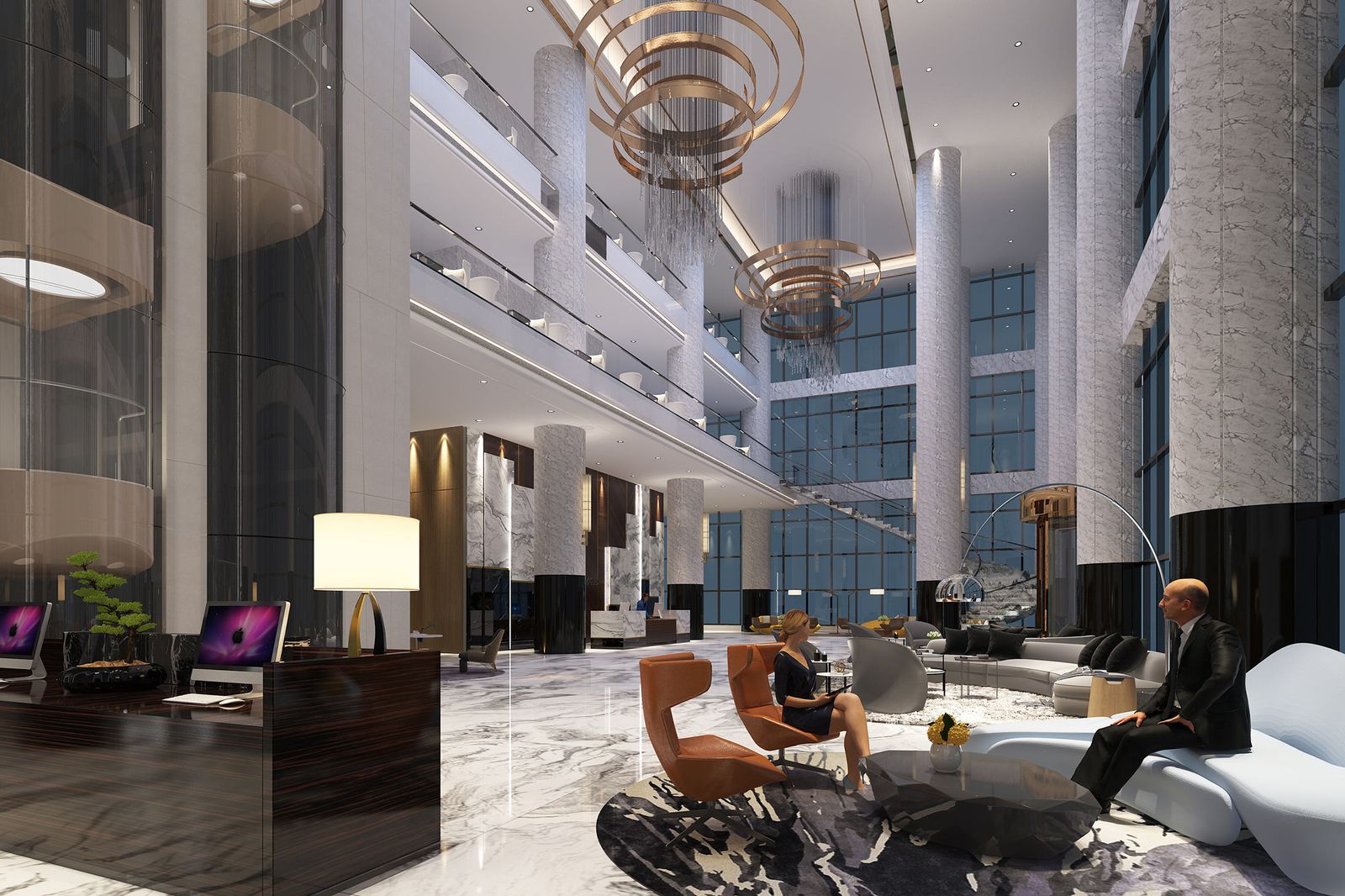 Hotel lobby design by HH Designers