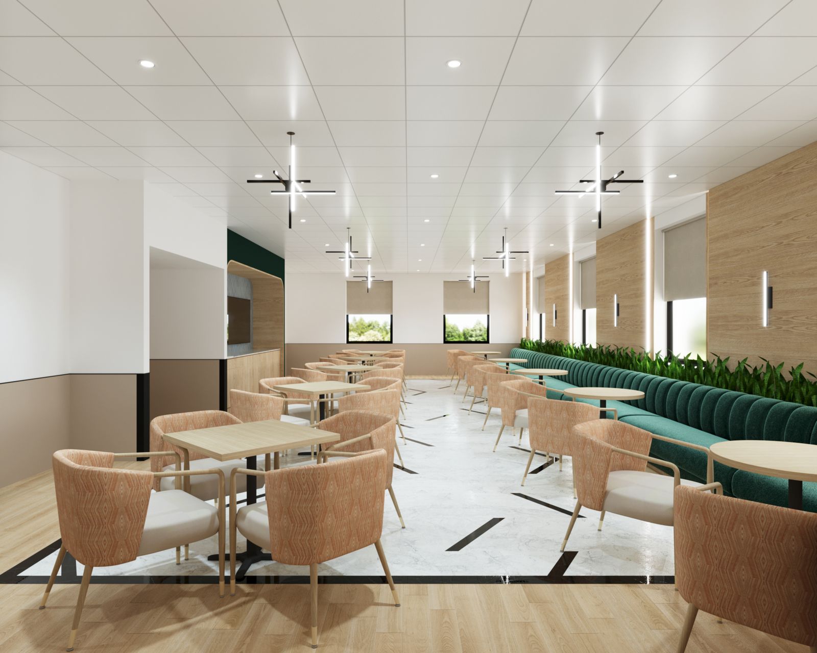 South Campus Health and Wellness interior design by HH Designers