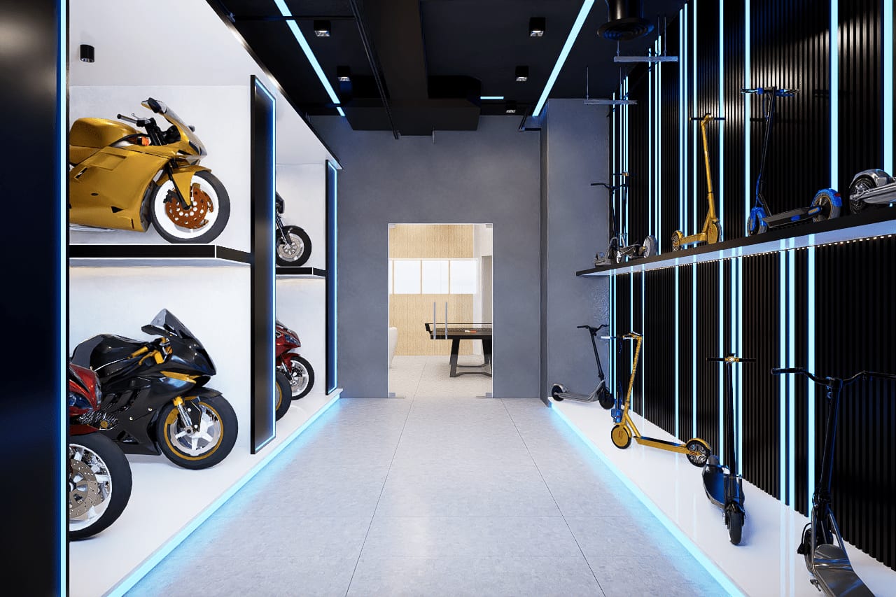 Tech Showroom commercial design by HH Designers
