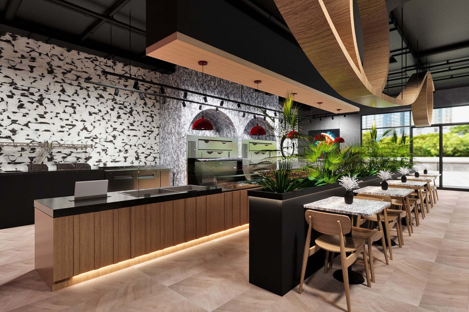 Restaurant construction architect — Pizza Long Branch by HH Designers
