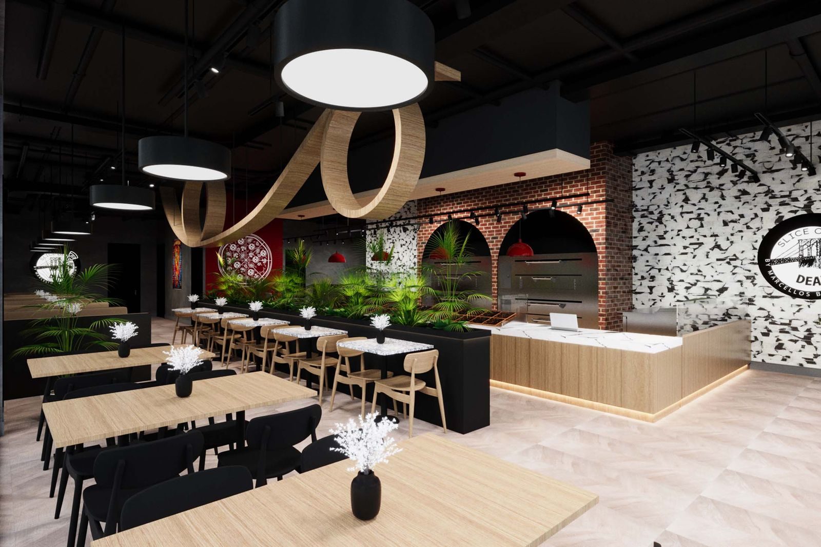 Restaurant remodel architect — Pizza Long Branch by HH Designers
