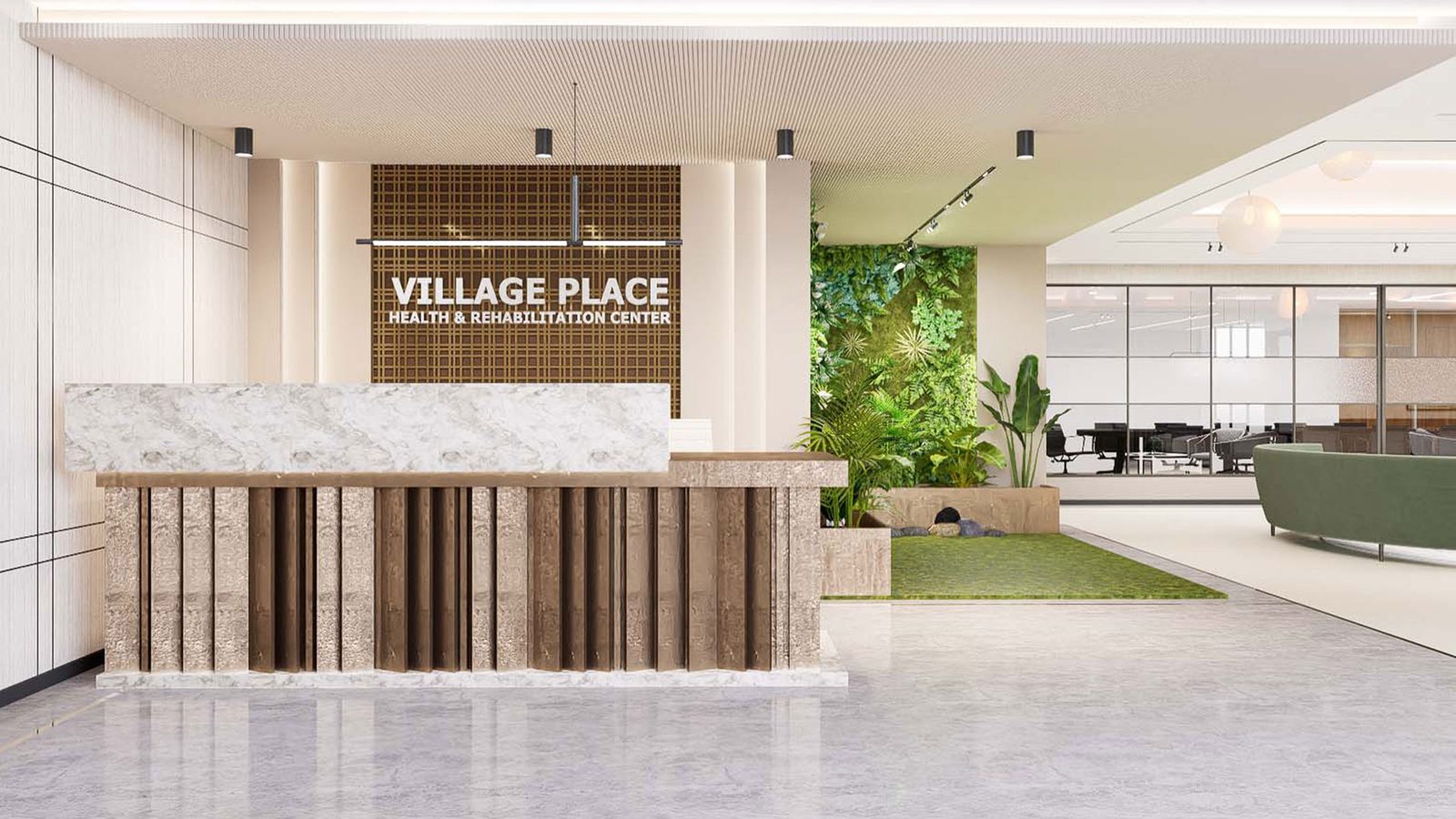 Health and rehabilitation center architect — Village Place Health and Rehabilitation Center by HH Designers