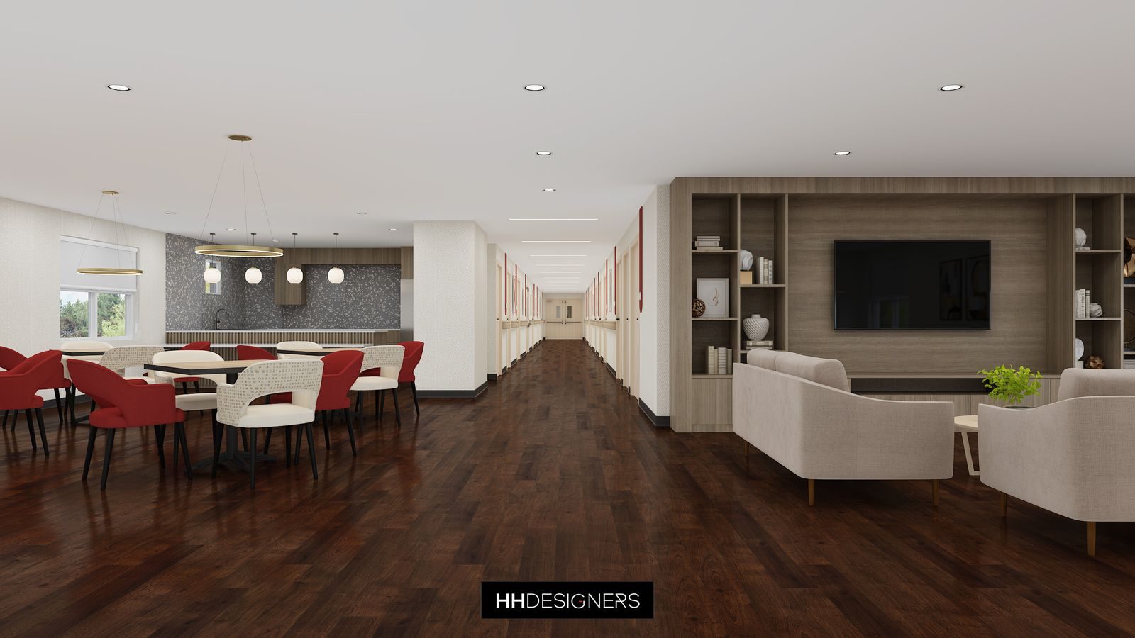 Nursing facility architecture design — The Lodge Health and Rehabilitation Center by HH Designers